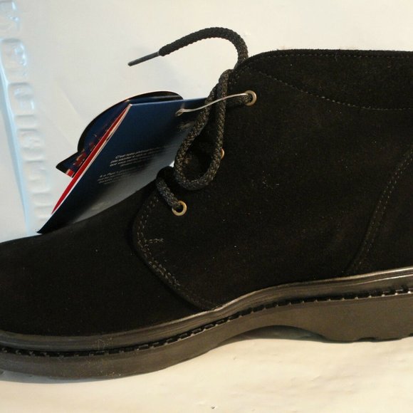 NIB Pajar Max Black Suede Sheepskin Lined Ankle Boots Men\'s 7 EE Extra Wide main image 6